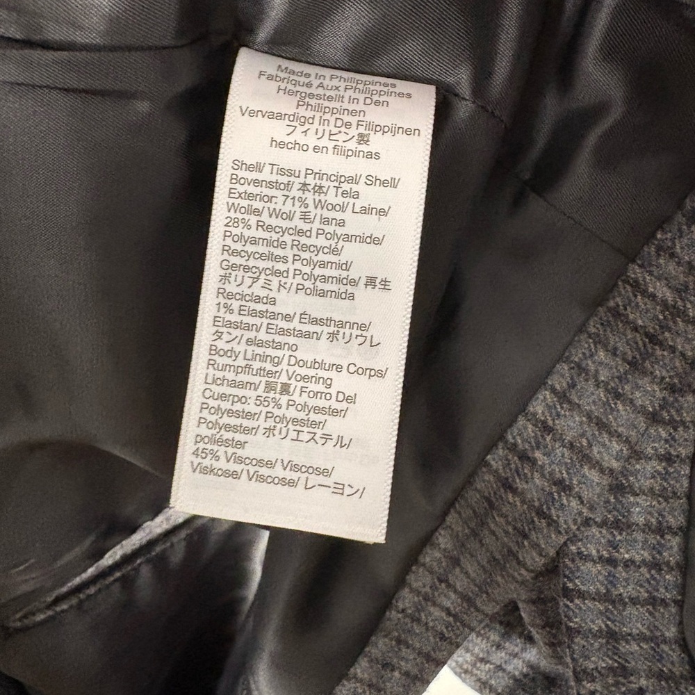 Madewell The Mercer Relaxed Checked Wool Blend Blazer Size L Blue Brown Plaid - Picture 8 of 8